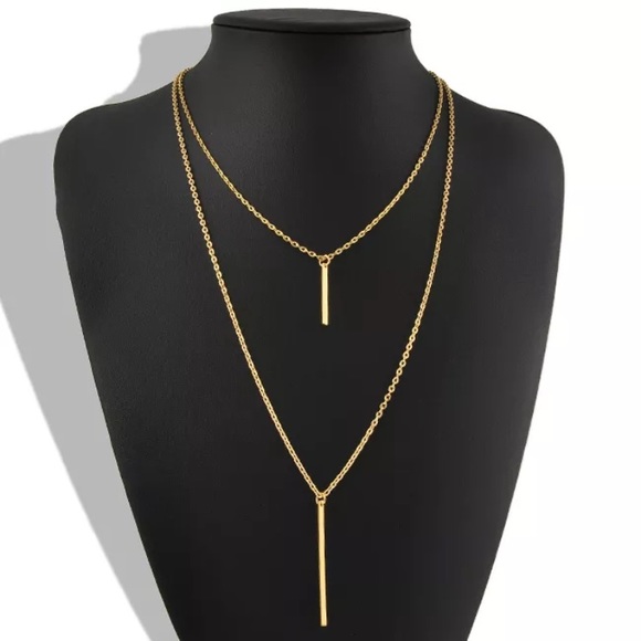 Boho Chic Gold Plated Bar Necklace - Picture 8 of 8